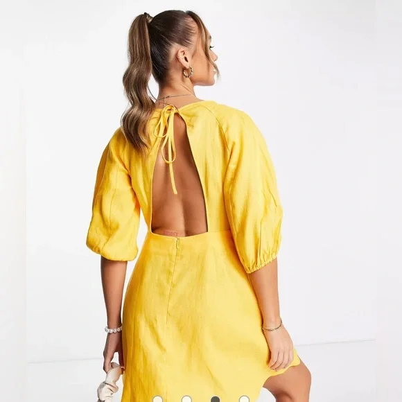 chinese dress ladies Mini Mango Size 3 Linen Blend Dress – MiniMe Preloved